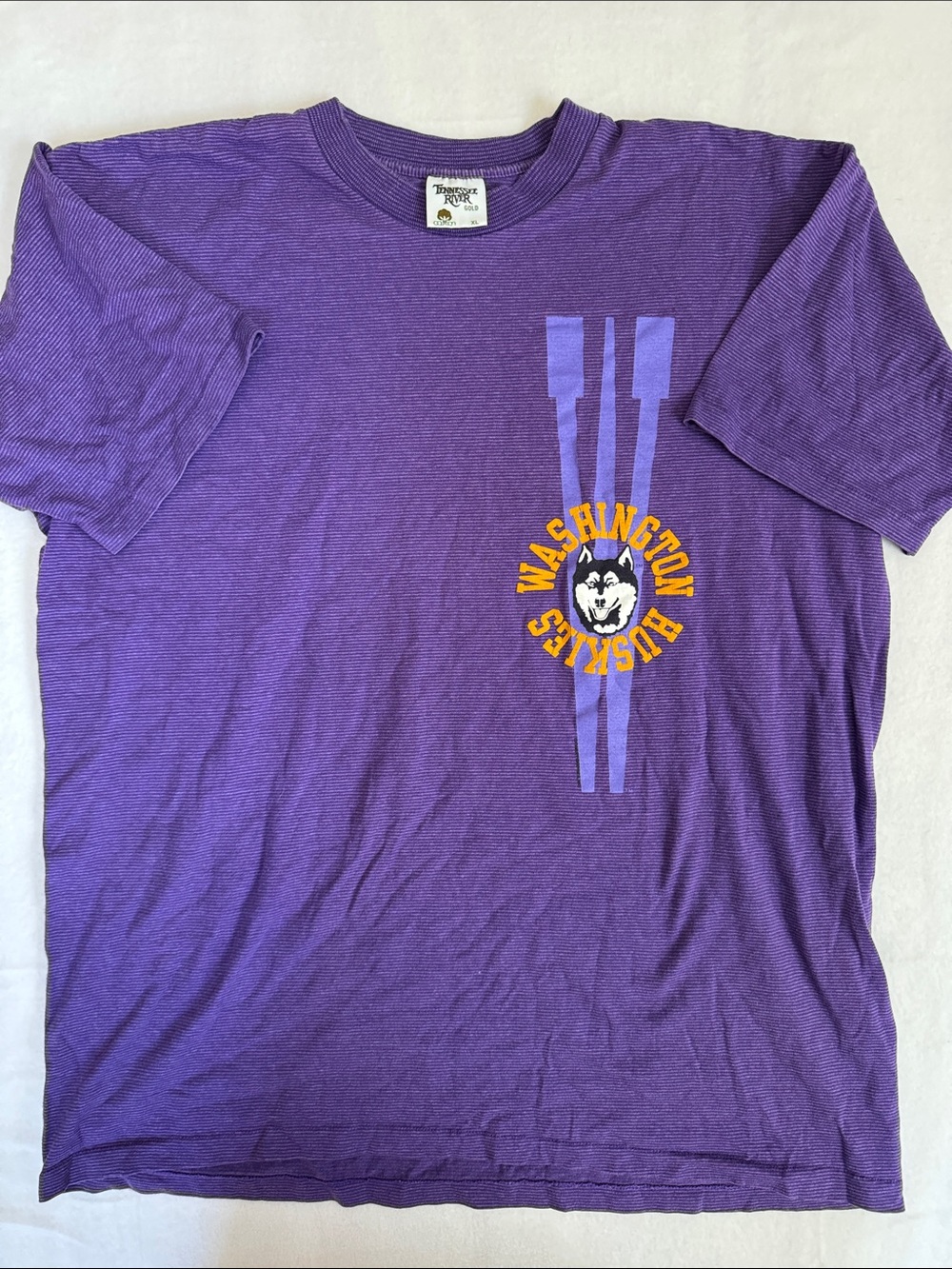 Washington Huskies Vintage T-Shirt XL Purple NCAA Tennessee River Gold USA